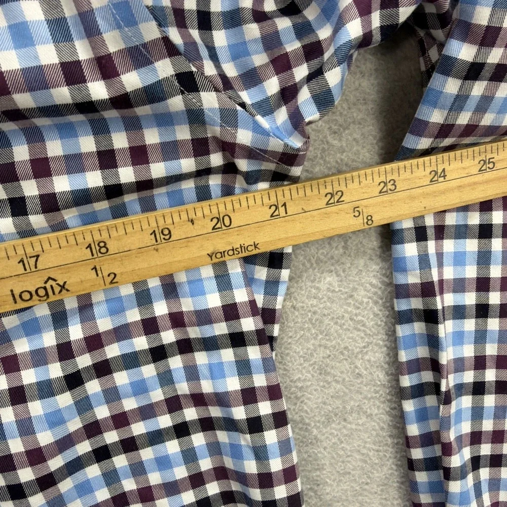Banana Republic Shirt Mens Medium Blue Purple Gingham Check Camden‎ Dress Casual